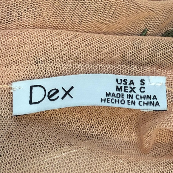 New DEX Floral Embroidered Pink Sheer Tulle Top S - Picture 6 of 7